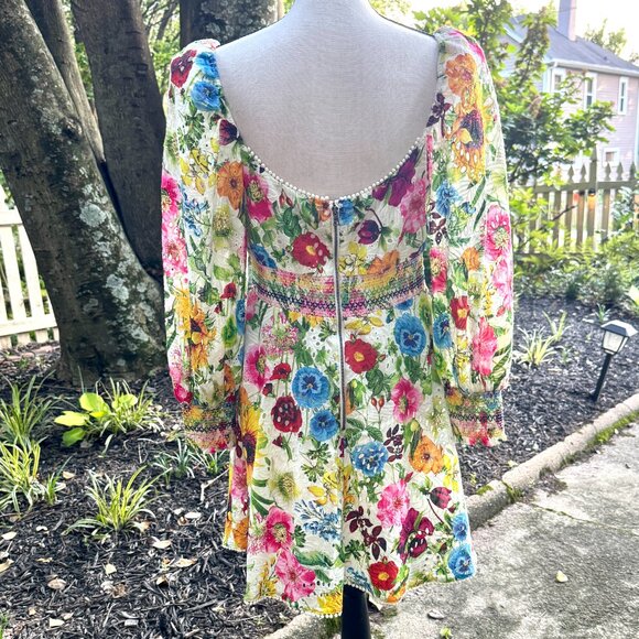 Colorful Alice + Olivia “Crawford” Floral Mini Dress – Size 10 - Picture 2 of 13